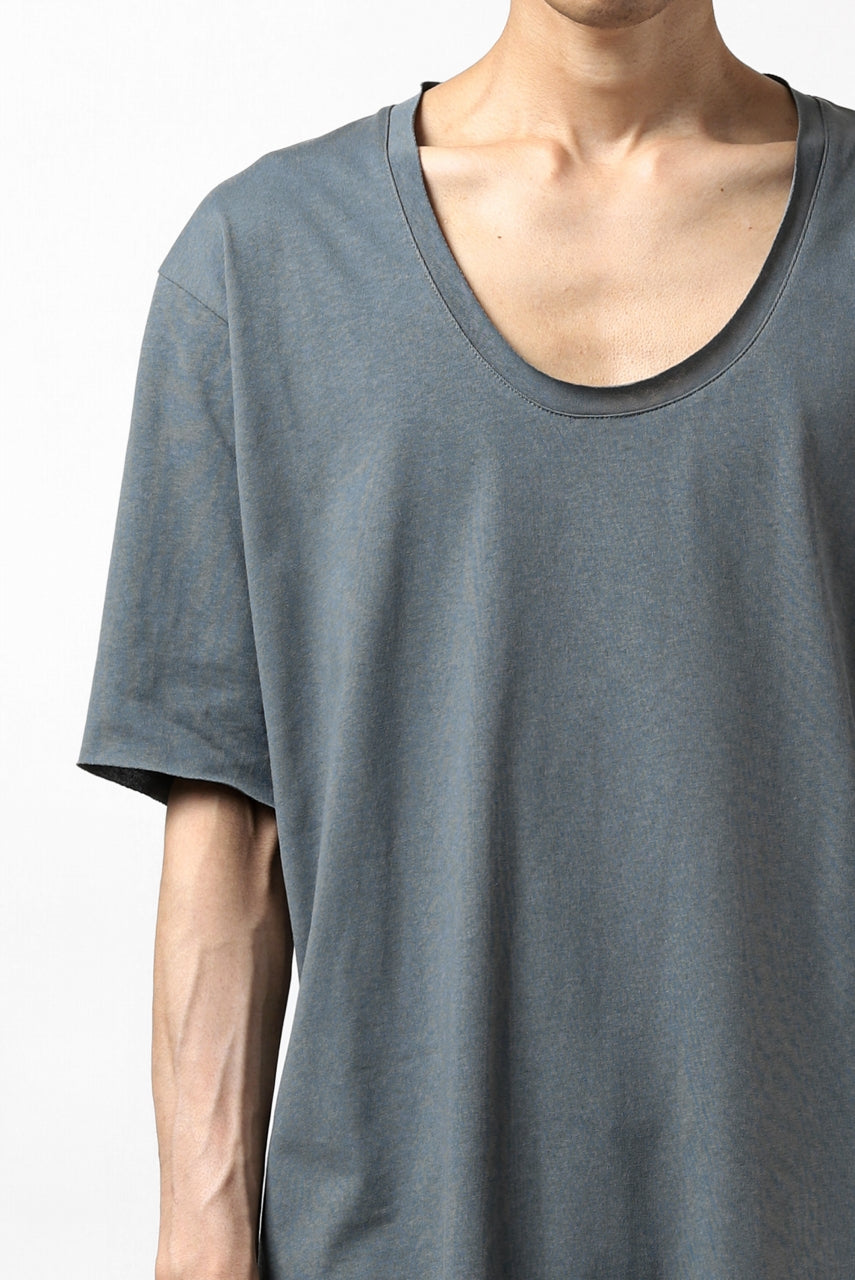 Load image into Gallery viewer, ierib exclusive raw edge Tee type-R  / light jersey (BLUE GREY)