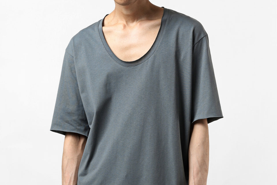 Load image into Gallery viewer, ierib exclusive raw edge Tee type-R  / light jersey (BLUE GREY)