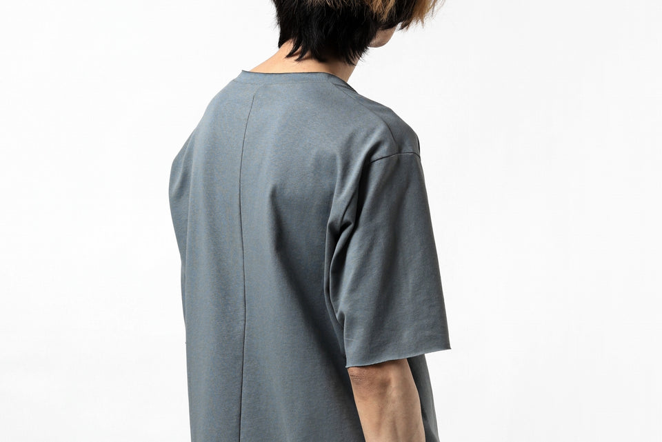 Load image into Gallery viewer, ierib exclusive raw edge Tee type-R  / light jersey (BLUE GREY)