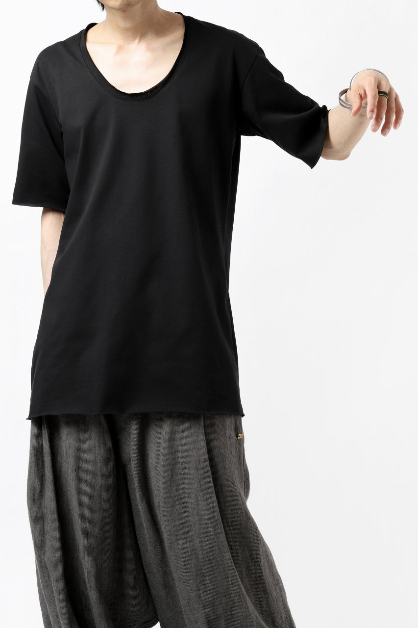 Load image into Gallery viewer, ierib exclusive raw edge Tee type-R  / light jersey (BLACK)