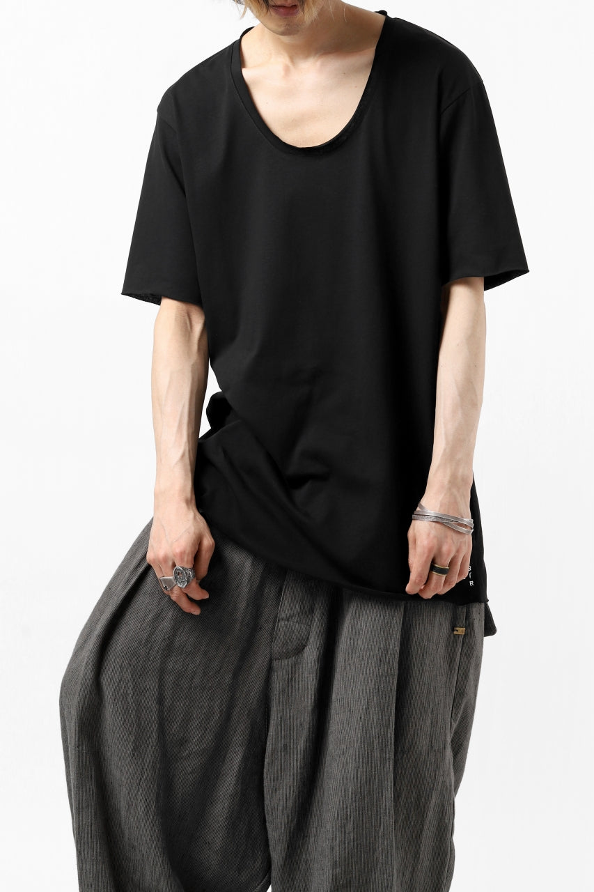 Load image into Gallery viewer, ierib exclusive raw edge Tee type-R  / light jersey (BLACK)