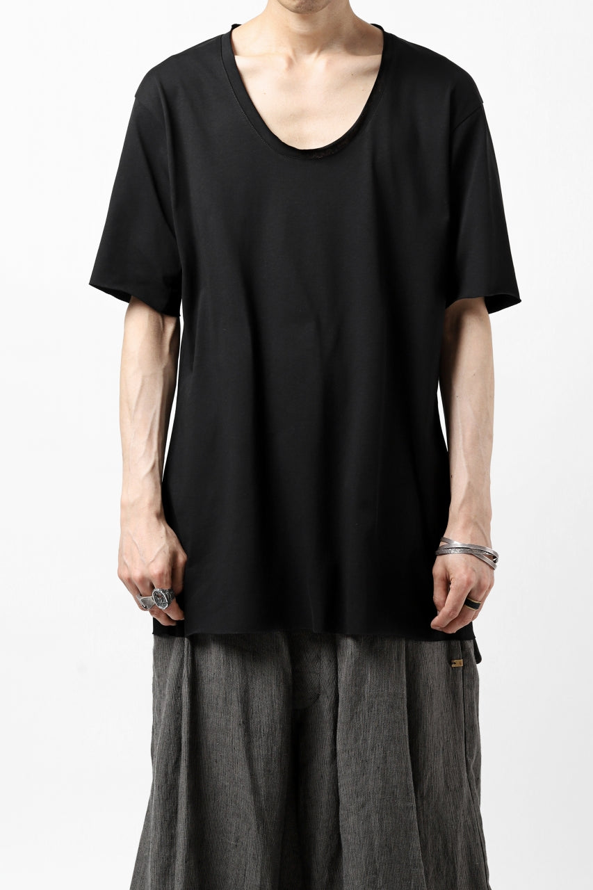 Load image into Gallery viewer, ierib exclusive raw edge Tee type-R  / light jersey (BLACK)
