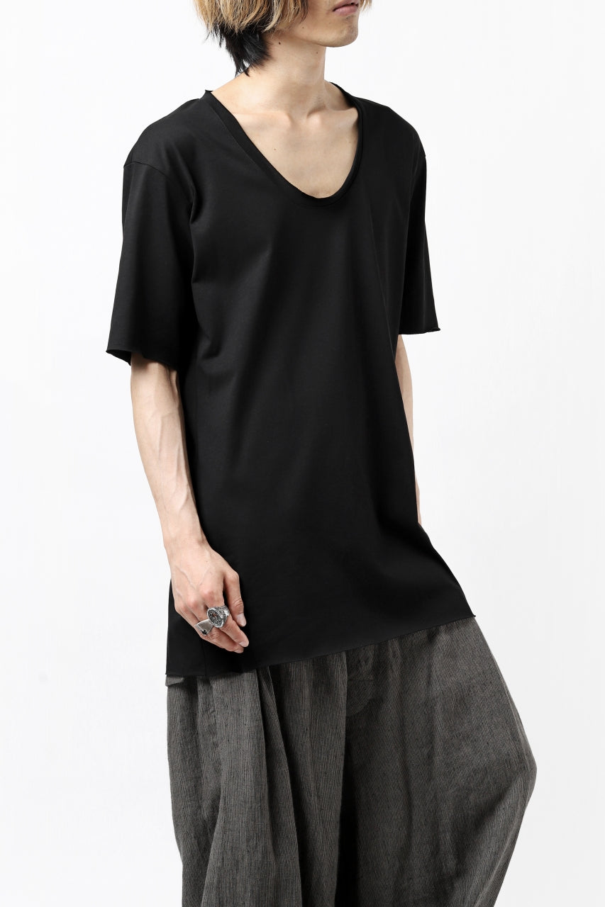 Load image into Gallery viewer, ierib exclusive raw edge Tee type-R  / light jersey (BLACK)