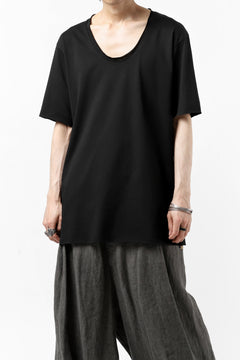 Load image into Gallery viewer, ierib exclusive raw edge Tee type-R  / light jersey (BLACK)