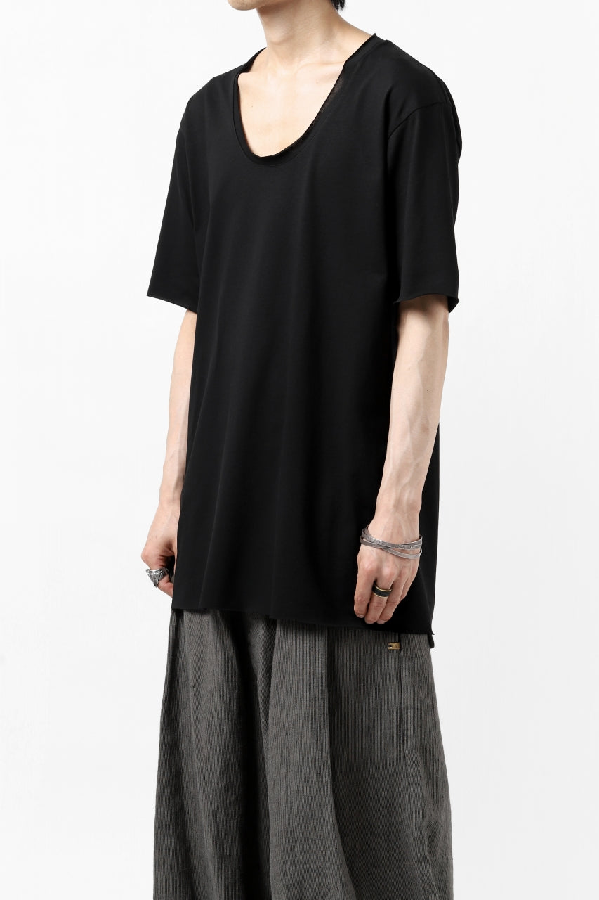 Load image into Gallery viewer, ierib exclusive raw edge Tee type-R  / light jersey (BLACK)