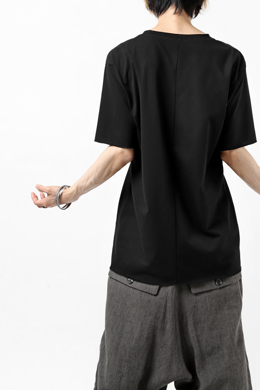 Load image into Gallery viewer, ierib exclusive raw edge Tee type-R  / light jersey (BLACK)