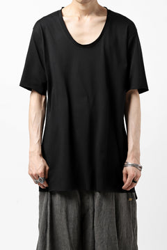 Load image into Gallery viewer, ierib exclusive raw edge Tee type-R  / light jersey (BLACK)