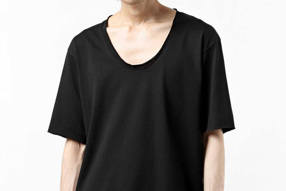 Load image into Gallery viewer, ierib exclusive raw edge Tee type-R  / light jersey (BLACK)