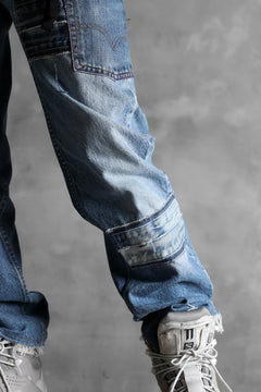 画像をギャラリービューアに読み込む, CHANGES VINTAGE REMAKE PATCHWORK DENIM TAPERED PANTS / VINTAGE DENIM (INDIGO #B)
