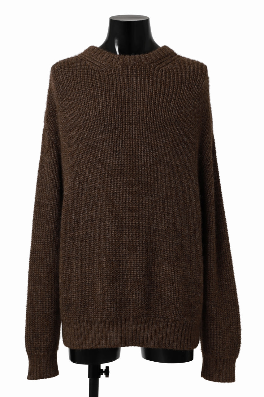Load image into Gallery viewer, CAPERTICA HEAVY KNIT SWEATER TOP / BABY ALPACA (MIX BROWN)