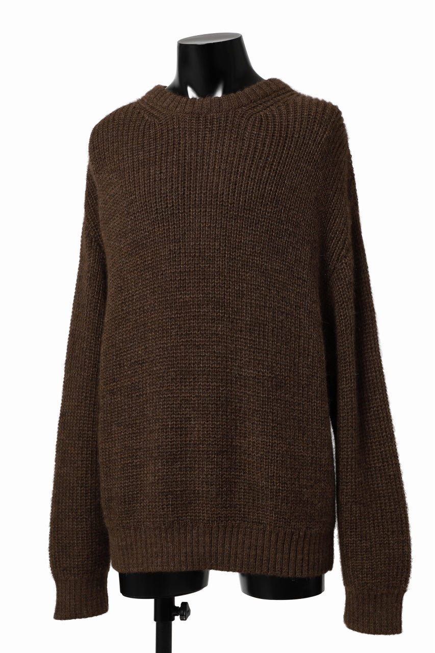 Load image into Gallery viewer, CAPERTICA HEAVY KNIT SWEATER TOP / BABY ALPACA (MIX BROWN)