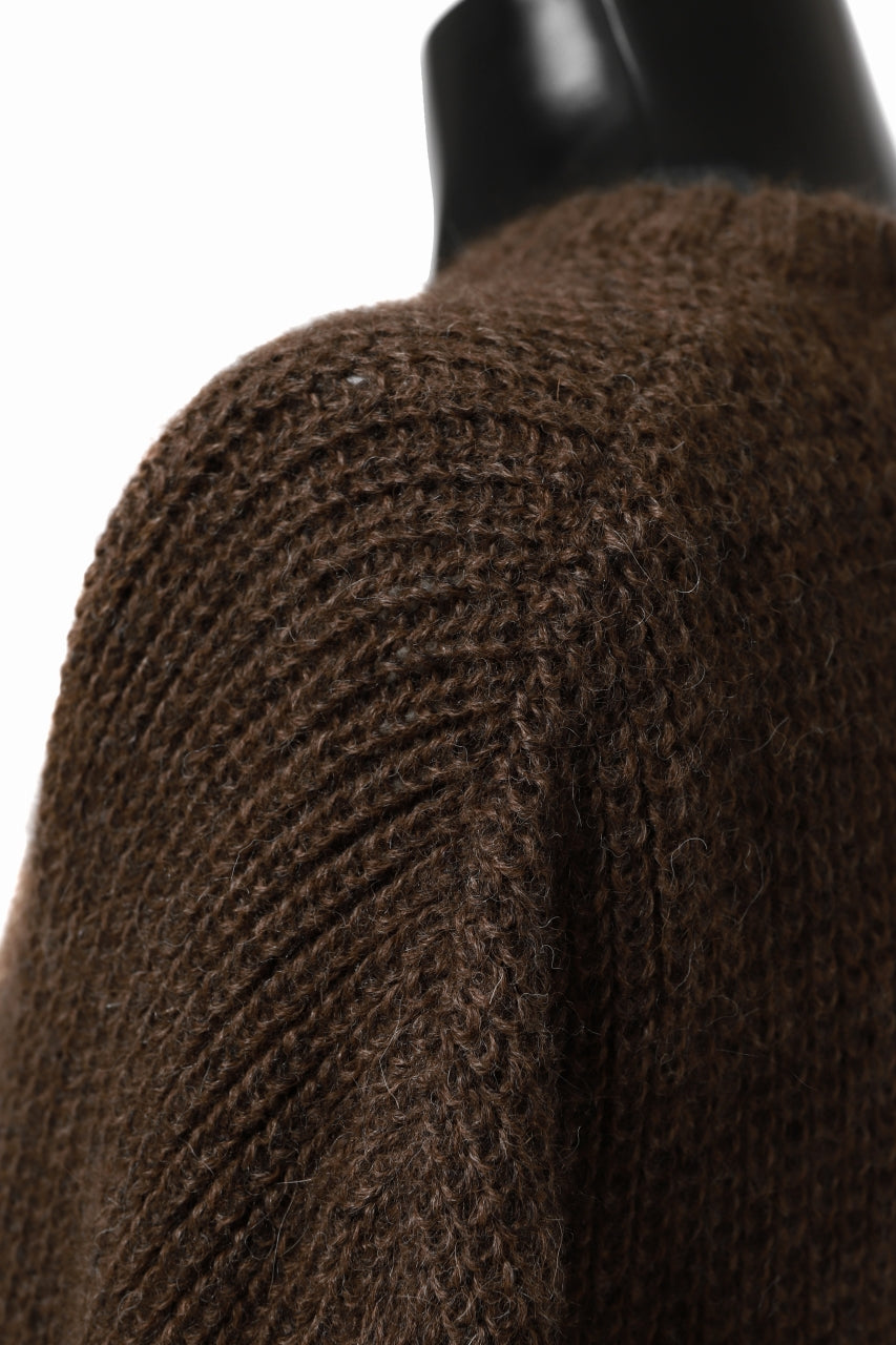 Load image into Gallery viewer, CAPERTICA HEAVY KNIT SWEATER TOP / BABY ALPACA (MIX BROWN)