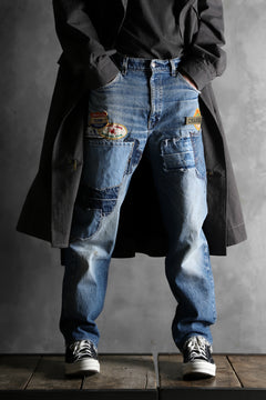 画像をギャラリービューアに読み込む, CHANGES VINTAGE REMAKE PATCHWORK DENIM TAPERED PANTS / VINTAGE DENIM (INDIGO #D)