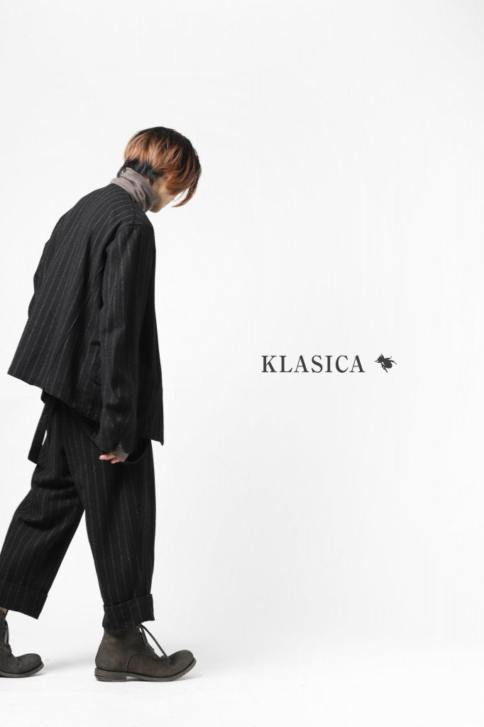 画像をギャラリービューアに読み込む, KLASICA BARREL SUSPENDER TROUSERS / WOOL FLANNEL (VINTAGE STRIPE)