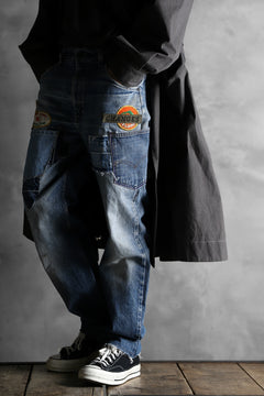 画像をギャラリービューアに読み込む, CHANGES VINTAGE REMAKE PATCHWORK DENIM TAPERED PANTS / VINTAGE DENIM (INDIGO #D)