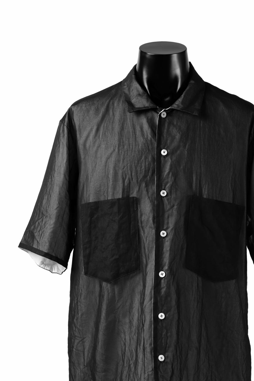 Load image into Gallery viewer, KLASICA SH-33(edit.2) 2 LAYERED SHIRT / TRANSLUCENT ORGANDY (BLACK)