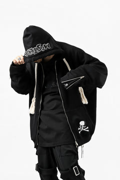 Load image into Gallery viewer, mastermind JAPAN HOODIE ZIP SWEAT JACKET / ROPE CODE (BLACK)