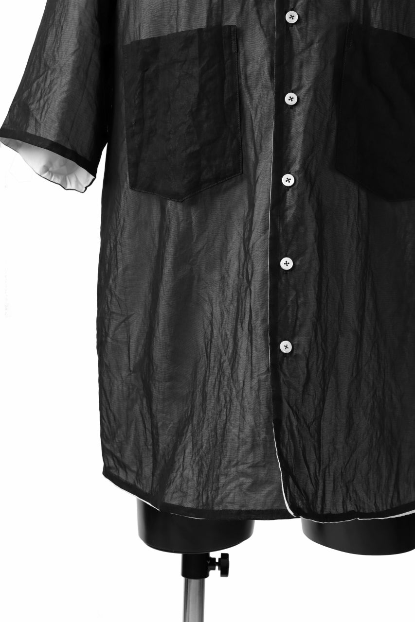 Load image into Gallery viewer, KLASICA SH-33(edit.2) 2 LAYERED SHIRT / TRANSLUCENT ORGANDY (BLACK)