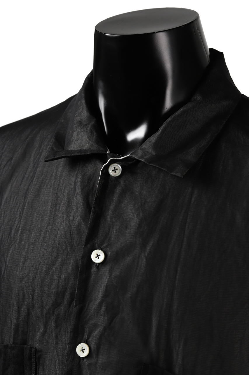 Load image into Gallery viewer, KLASICA SH-33(edit.2) 2 LAYERED SHIRT / TRANSLUCENT ORGANDY (BLACK)