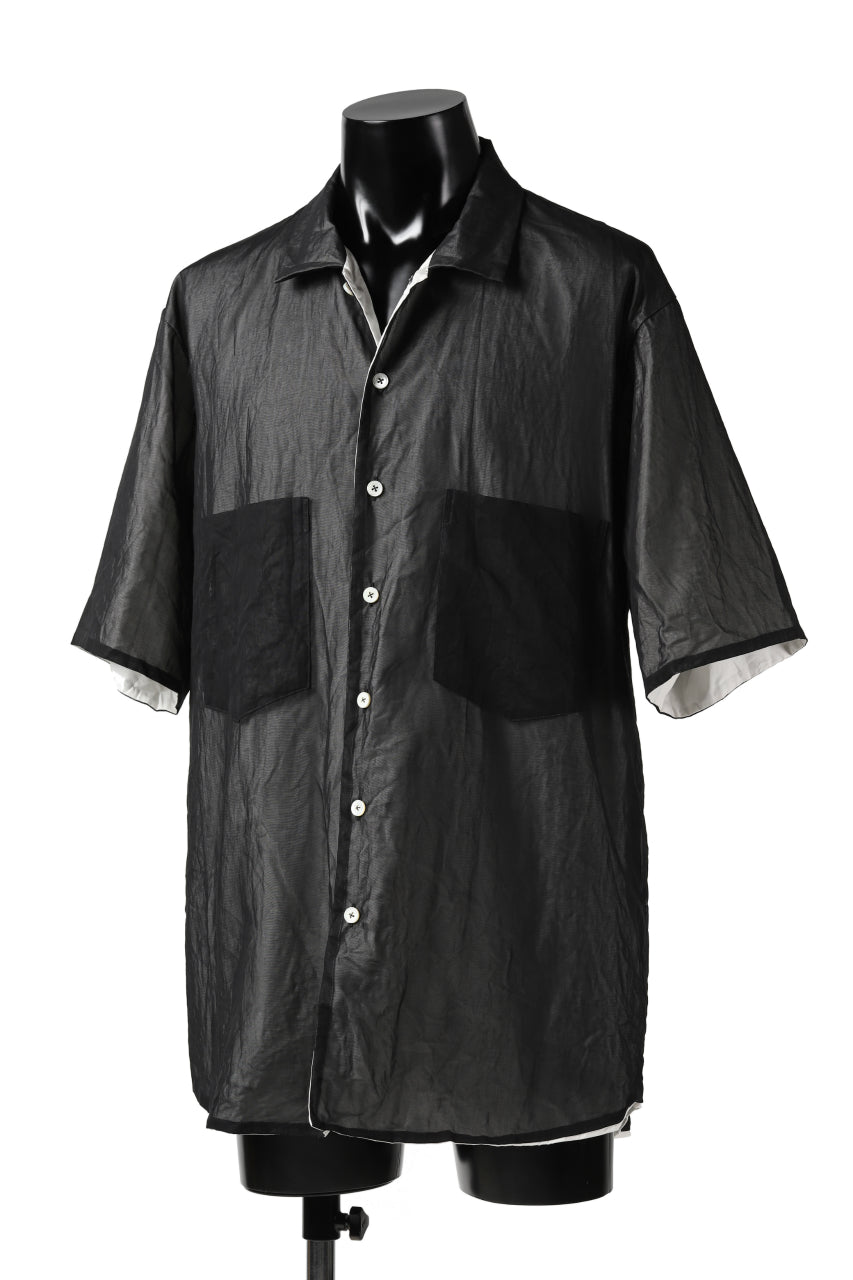 Load image into Gallery viewer, KLASICA SH-33(edit.2) 2 LAYERED SHIRT / TRANSLUCENT ORGANDY (BLACK)