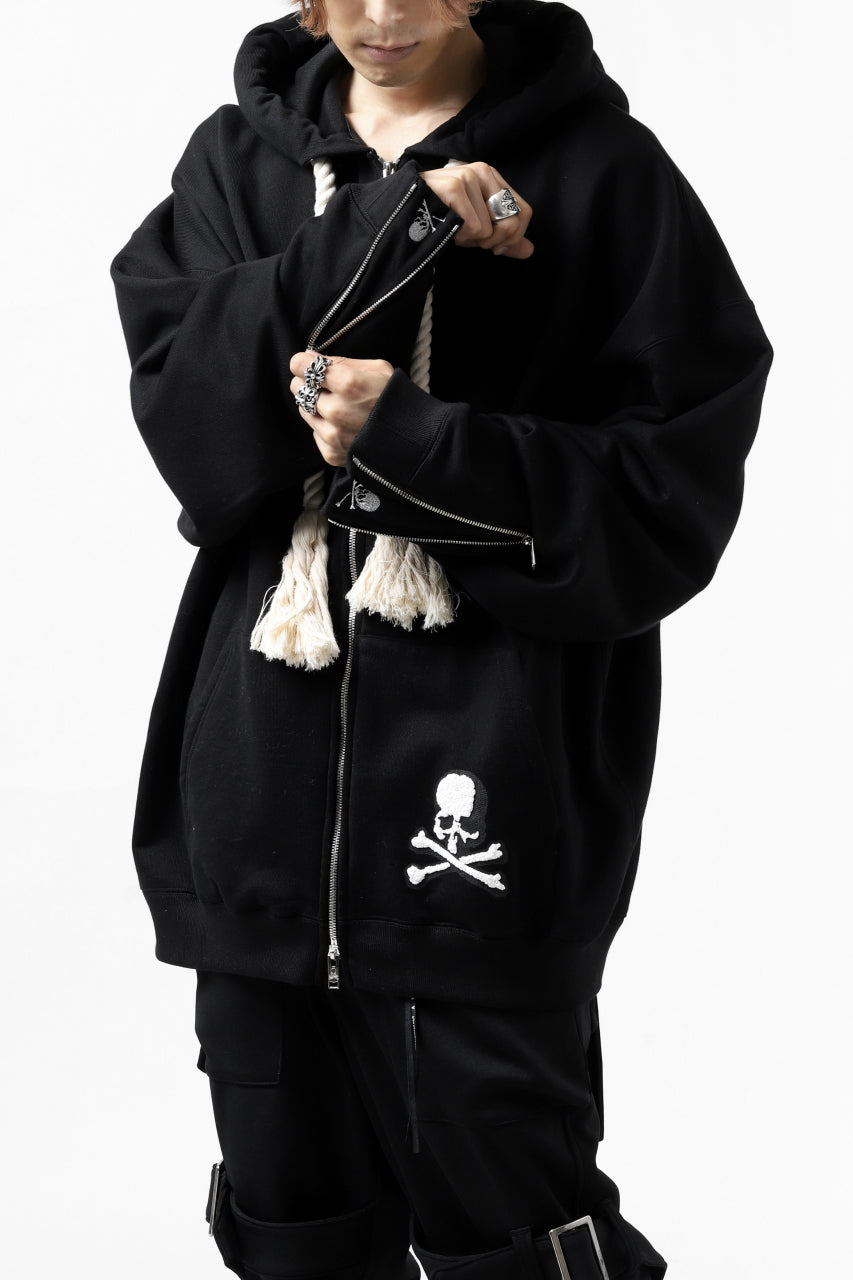 Load image into Gallery viewer, mastermind JAPAN HOODIE ZIP SWEAT JACKET / ROPE CODE (BLACK)