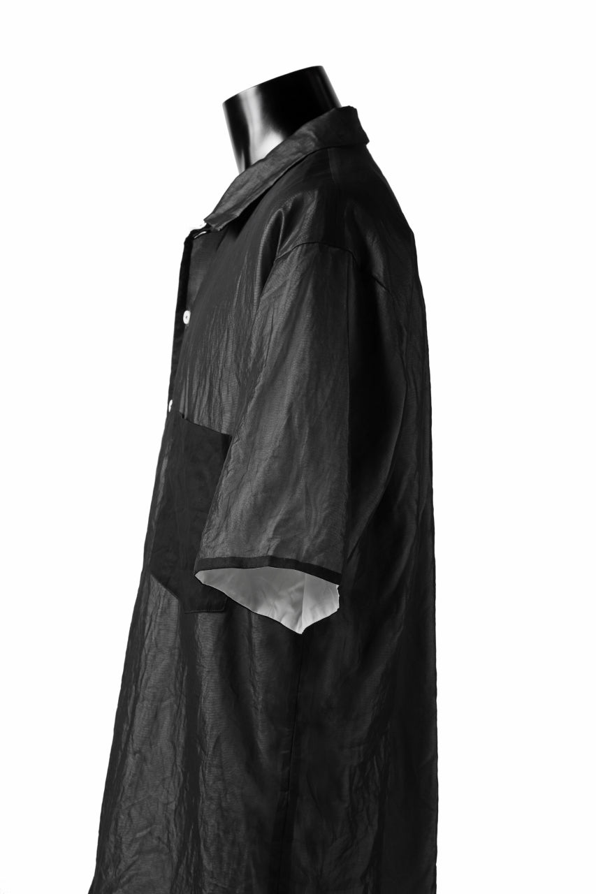 Load image into Gallery viewer, KLASICA SH-33(edit.2) 2 LAYERED SHIRT / TRANSLUCENT ORGANDY (BLACK)