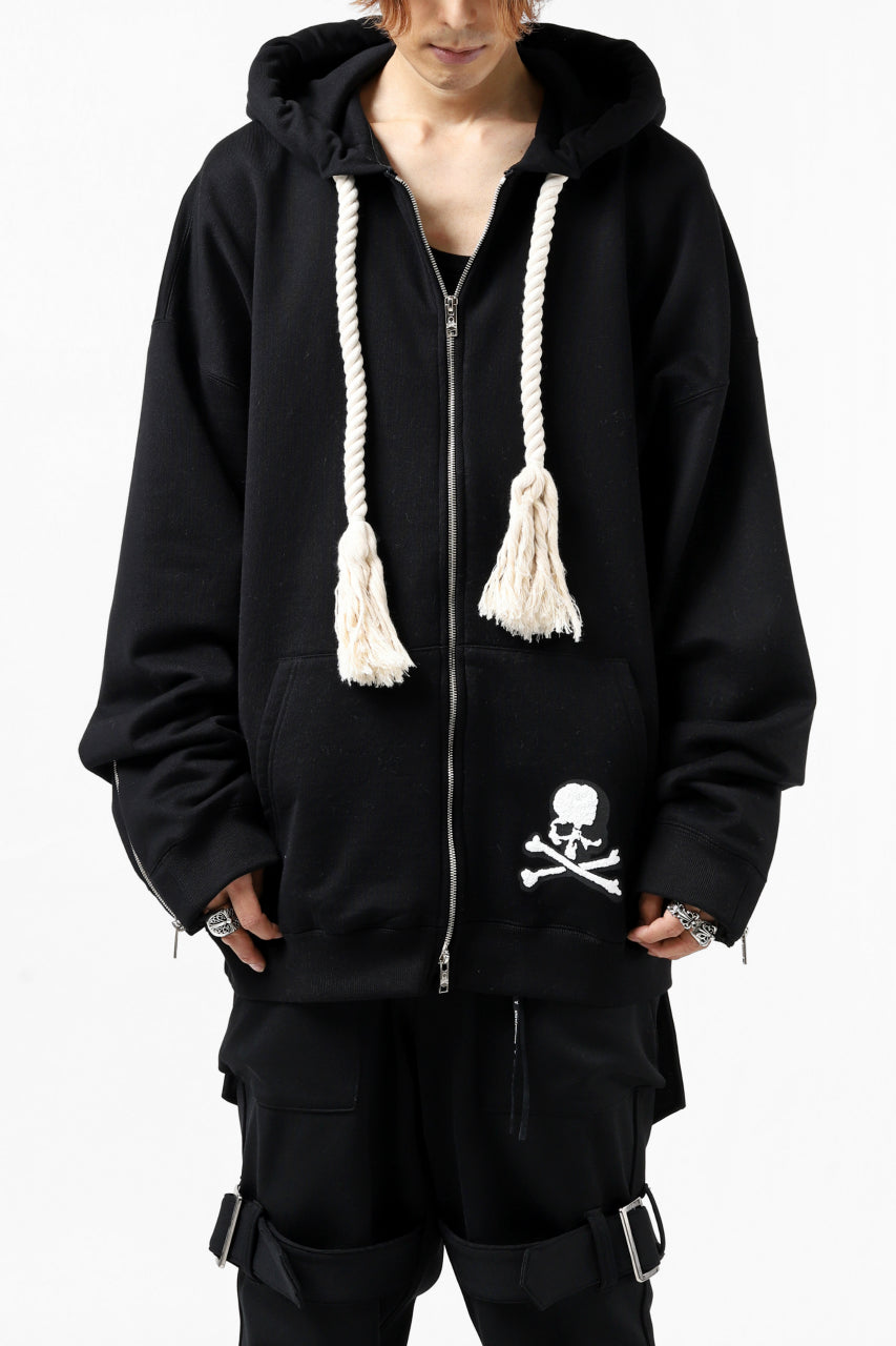 Load image into Gallery viewer, mastermind JAPAN HOODIE ZIP SWEAT JACKET / ROPE CODE (BLACK)
