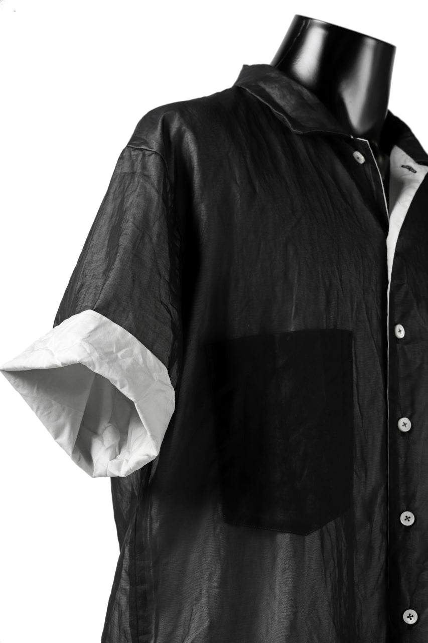Load image into Gallery viewer, KLASICA SH-33(edit.2) 2 LAYERED SHIRT / TRANSLUCENT ORGANDY (BLACK)