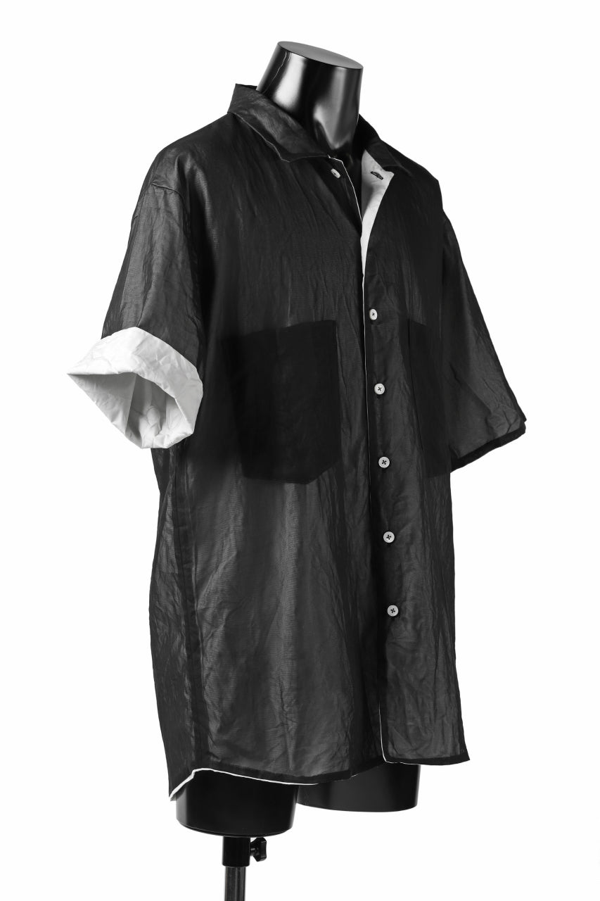 Load image into Gallery viewer, KLASICA SH-33(edit.2) 2 LAYERED SHIRT / TRANSLUCENT ORGANDY (BLACK)