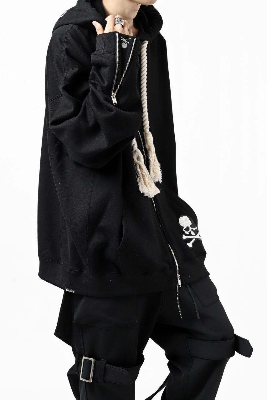 Load image into Gallery viewer, mastermind JAPAN HOODIE ZIP SWEAT JACKET / ROPE CODE (BLACK)