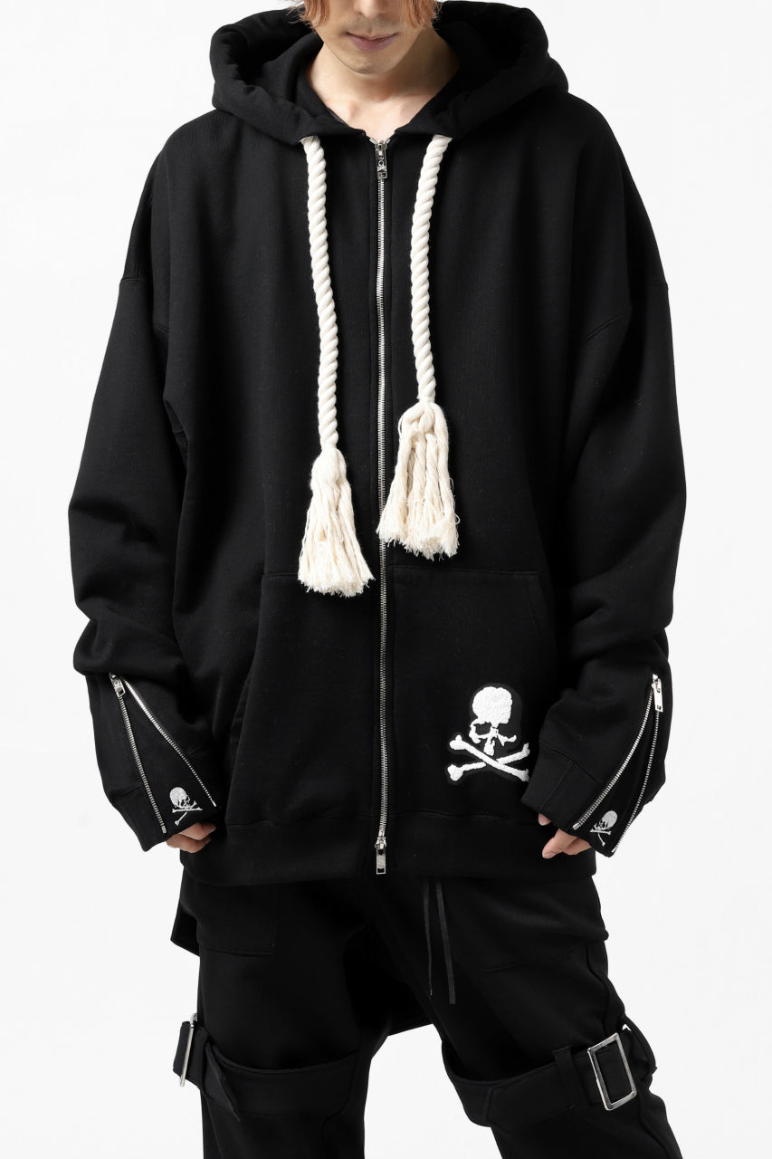 Load image into Gallery viewer, mastermind JAPAN HOODIE ZIP SWEAT JACKET / ROPE CODE (BLACK)