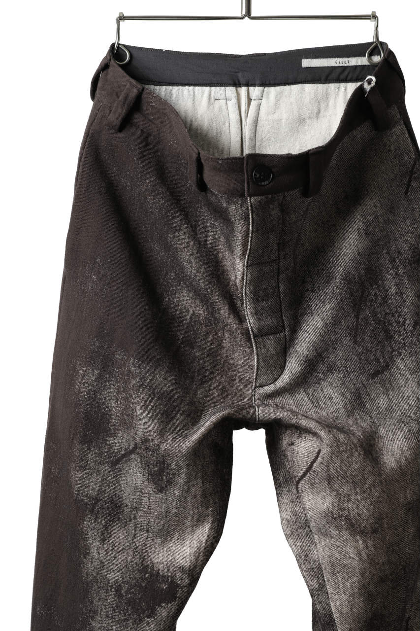 _vital "one make" straight trousers / hand dyed double gauze (BROWN #A)