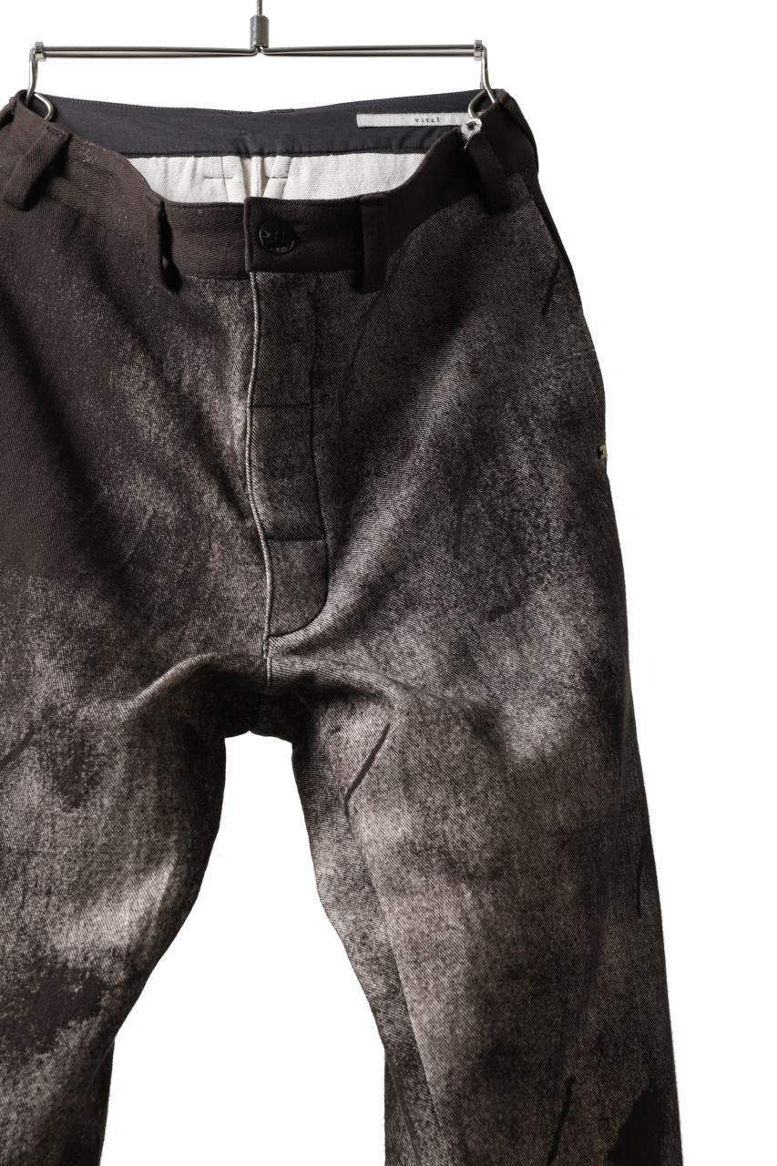 _vital "one make" straight trousers / hand dyed double gauze (BROWN #A)
