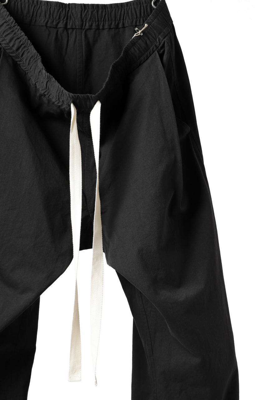 Load image into Gallery viewer, KLASICA GARNER EXTRA WIDE STRING TROUSERS / HIGH DENSITY MATT TWILL (BLACK)