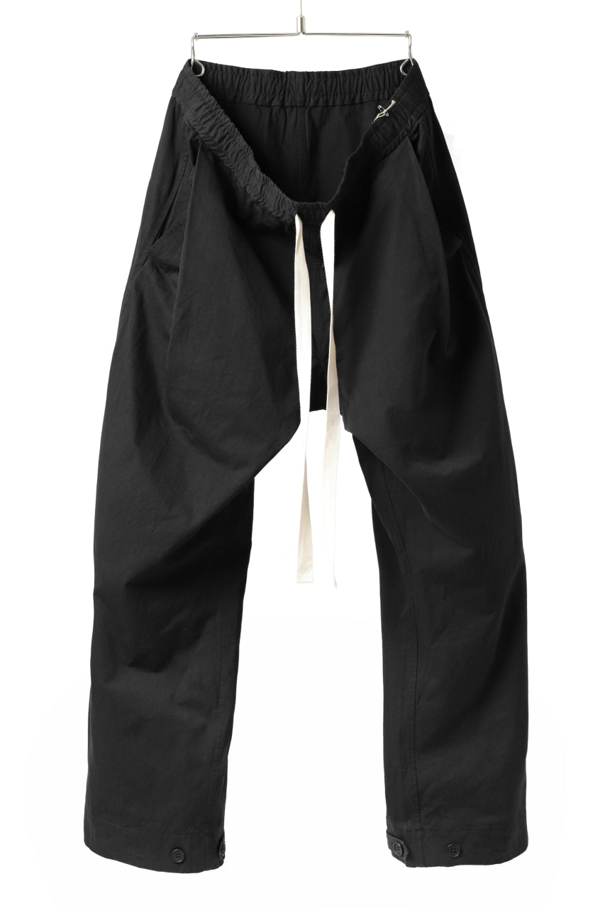 Load image into Gallery viewer, KLASICA GARNER EXTRA WIDE STRING TROUSERS / HIGH DENSITY MATT TWILL (BLACK)