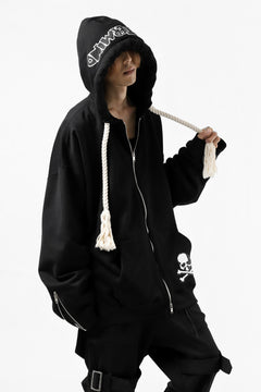 Load image into Gallery viewer, mastermind JAPAN HOODIE ZIP SWEAT JACKET / ROPE CODE (BLACK)