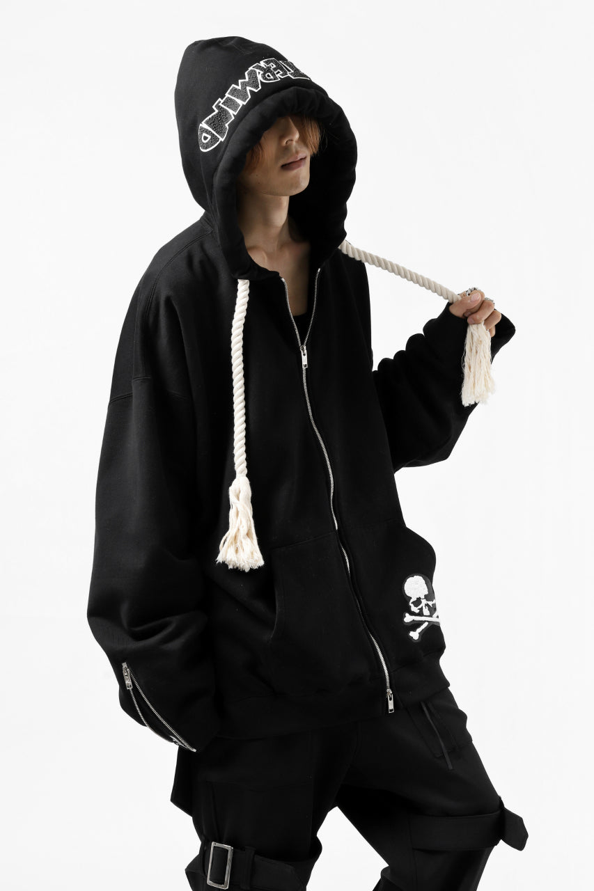 Load image into Gallery viewer, mastermind JAPAN HOODIE ZIP SWEAT JACKET / ROPE CODE (BLACK)