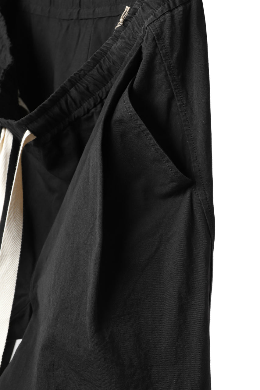 Load image into Gallery viewer, KLASICA GARNER EXTRA WIDE STRING TROUSERS / HIGH DENSITY MATT TWILL (BLACK)