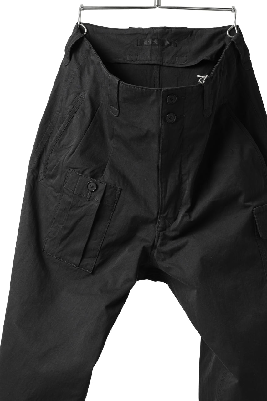 Load image into Gallery viewer, KLASICA 1960 (C-Twill) CARGO POCKET TROUSERS / HIGH DENSITY MATT TWILL (BLACK)