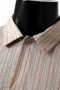 画像をギャラリービューアに読み込む, m.a+ medium fit long shirt / H222L/CSST1 (NATURAL/RED/BLACK)