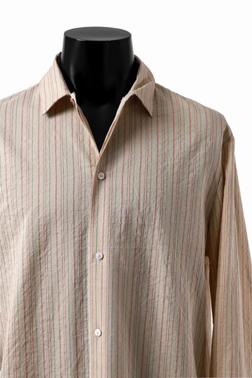 画像をギャラリービューアに読み込む, m.a+ medium fit long shirt / H222L/CSST1 (NATURAL/RED/BLACK)