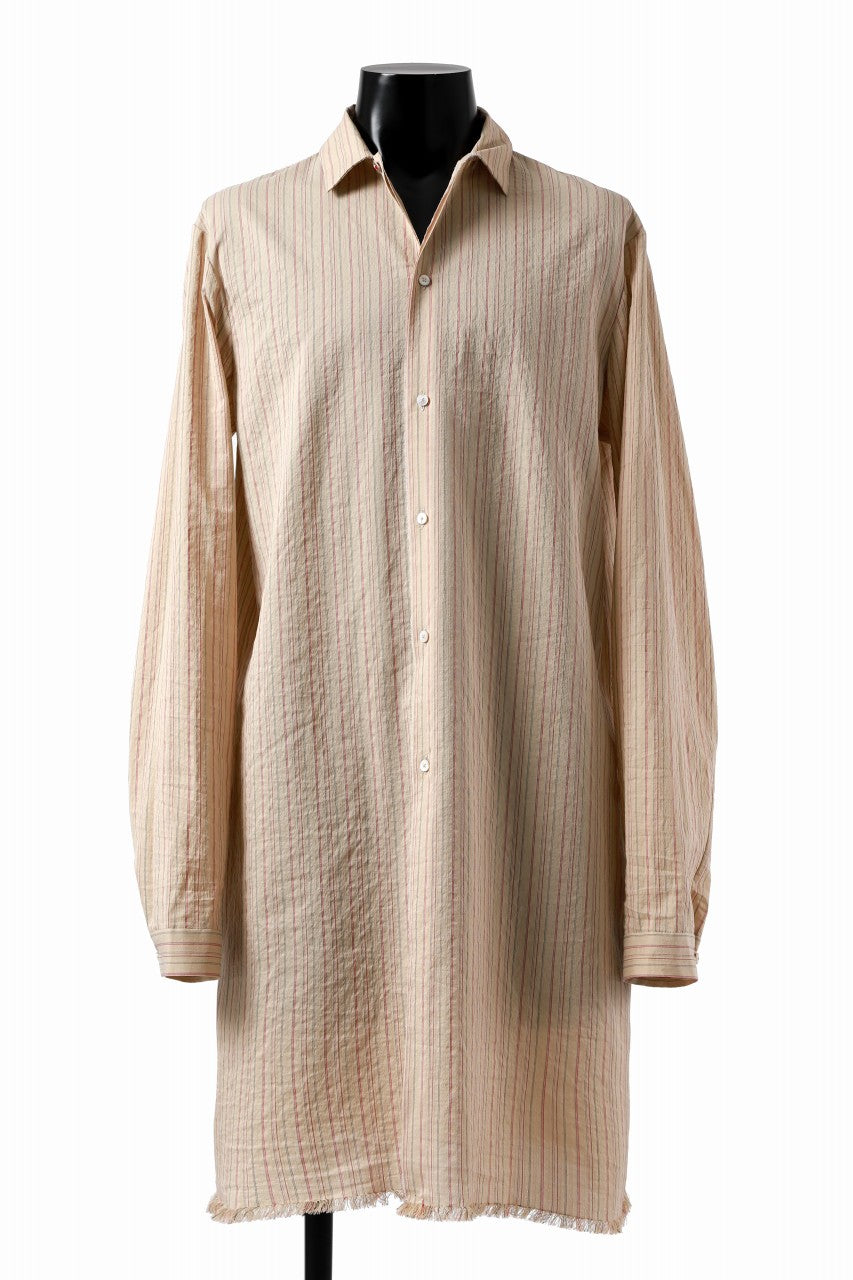 画像をギャラリービューアに読み込む, m.a+ medium fit long shirt / H222L/CSST1 (NATURAL/RED/BLACK)
