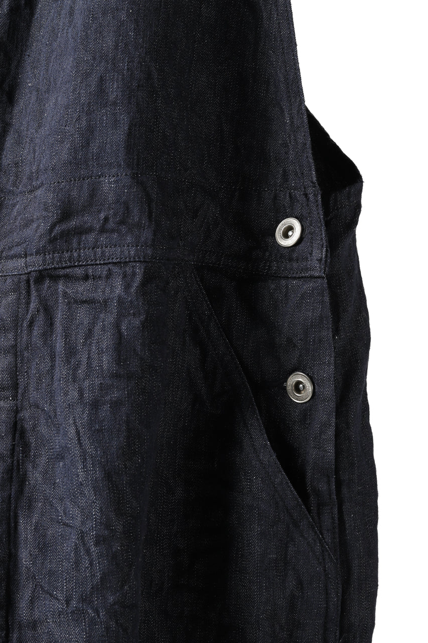 画像をギャラリービューアに読み込む, KLASICA MB OVERALL / DEEP DYED LINEN DENIM (NAVY)