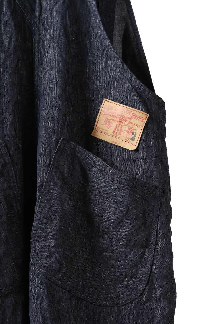 画像をギャラリービューアに読み込む, KLASICA MB OVERALL / DEEP DYED LINEN DENIM (NAVY)
