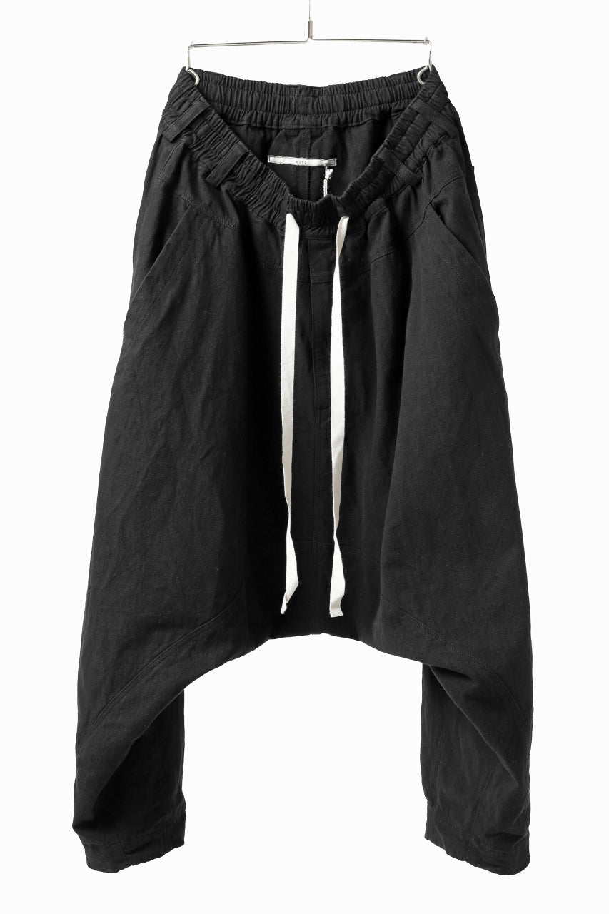 Load image into Gallery viewer, _vital deep sarouel easy pants / cotton linen loose ox (BLACK)