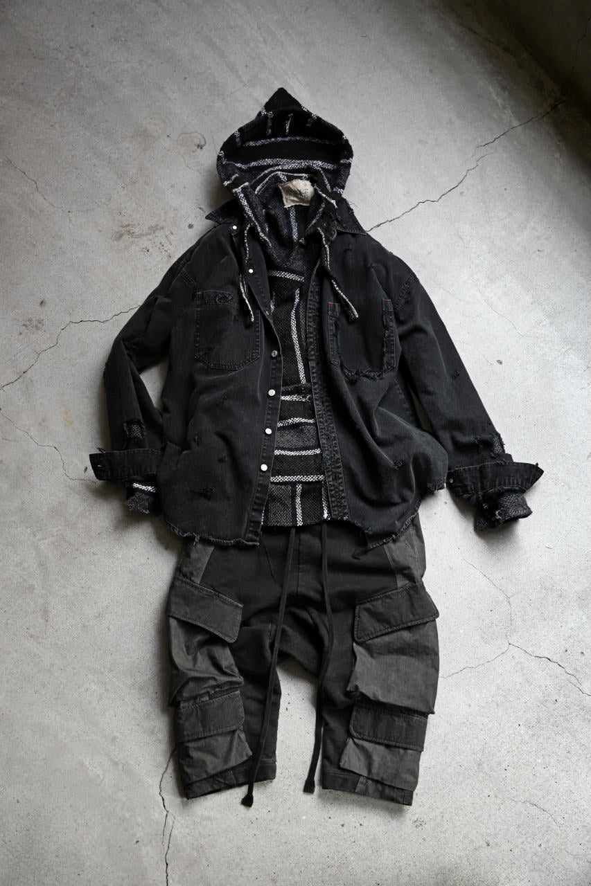 画像をギャラリービューアに読み込む, RESURRECTION HANDMADE distressed rag hoodie (MULTI STRIPE)