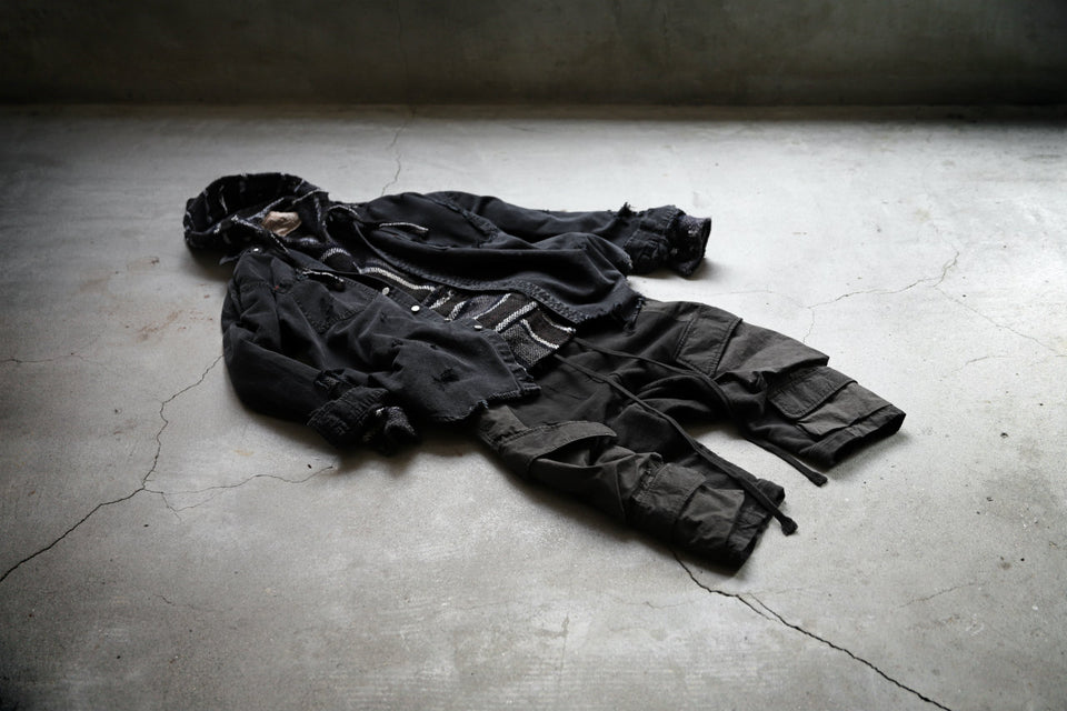 画像をギャラリービューアに読み込む, RESURRECTION HANDMADE distressed rag hoodie (MULTI STRIPE)