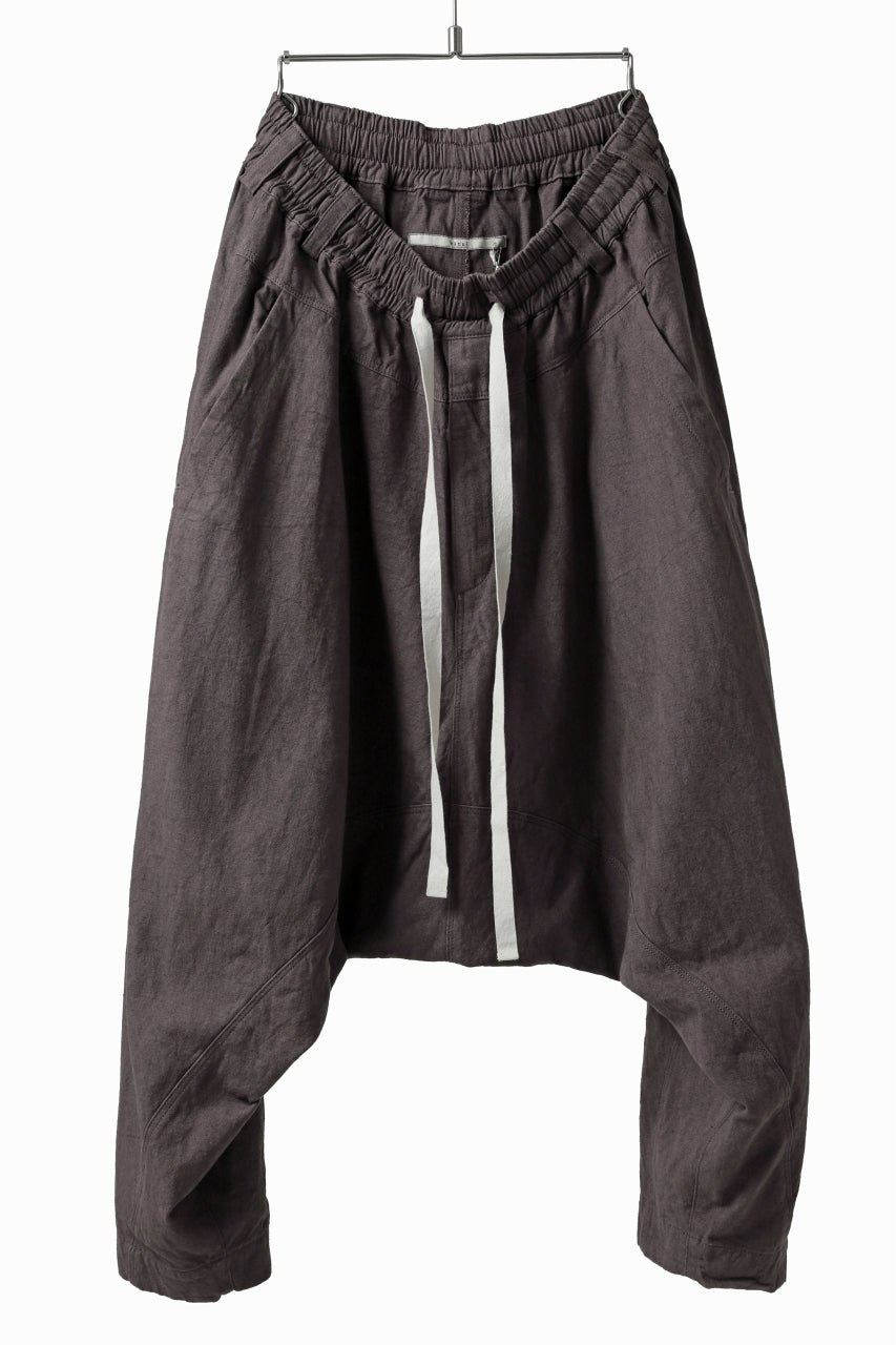 Load image into Gallery viewer, _vital deep sarouel easy pants / cotton linen loose ox (BROWN)