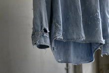 Load image into Gallery viewer, RESURRECTION HANDMADE vintage damage denim shirt (LIGHT BLUE)