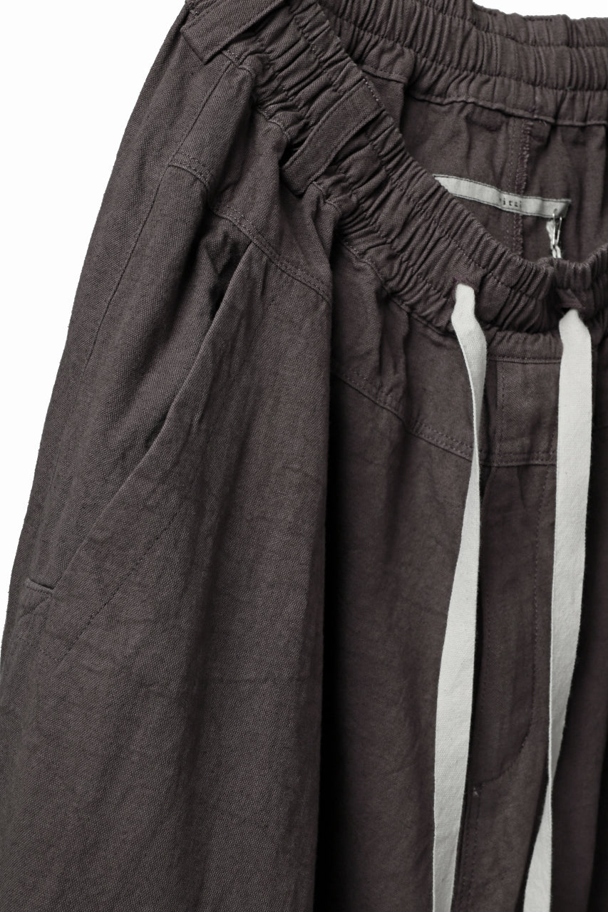 _vital deep sarouel easy pants / cotton linen loose ox (BROWN)